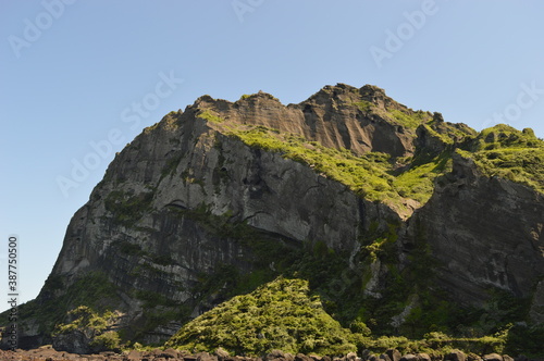 Hiking in the mountains, volcanoes and lava tunnels of Jeju Island, South Korea