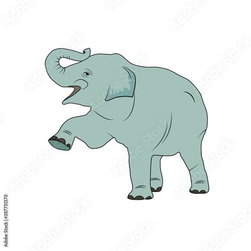 Walking and happy elephant vector © Taslima kona