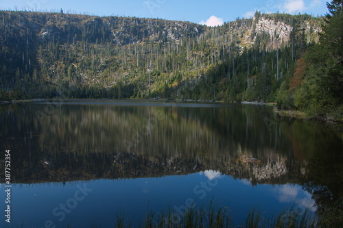 Plesne Lake in Bohemian Forest,Prachatice District,South Bohemian Region,Czech republic,Europe 