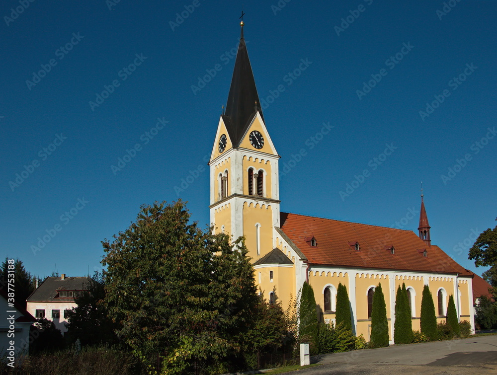 Church in Cerna v Posumavi,Cesky Krumlov District,South Bohemian Region,Czech republic,Europe
