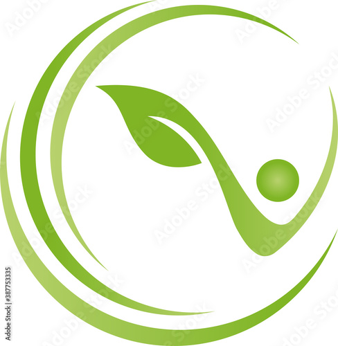 Mensch, Blatt, Pflanze, Chiropraktiker, Heilpraktiker, Logo