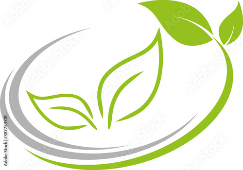 Blätter, Pflanze, Gärtner und Wellness Logo