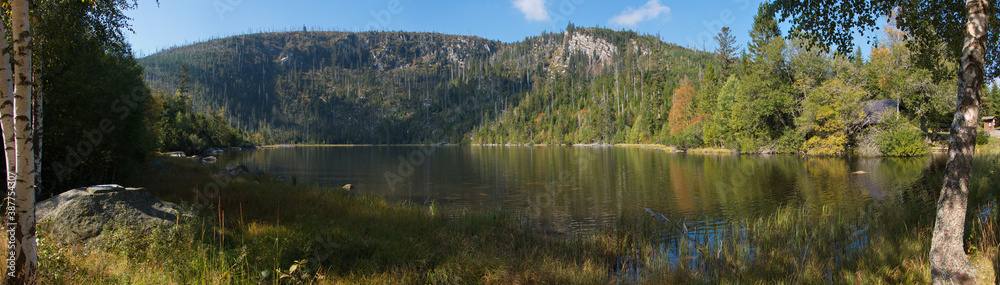 Plesne Lake in Bohemian Forest,Prachatice District,South Bohemian Region,Czech republic,Europe
