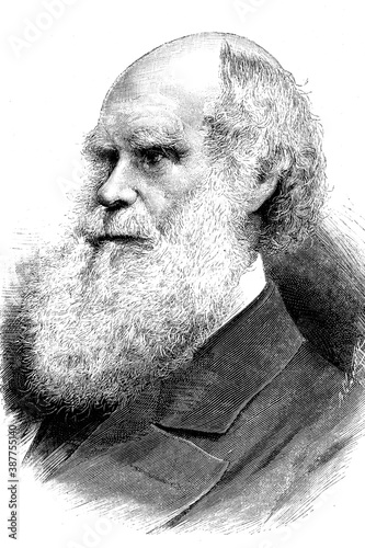 Charles Robert Darwin, English naturalist, geologist and biologist. 1809-1882. Antique illustration. 1882. photo
