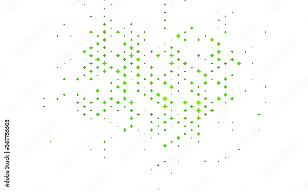 Light Green vector pattern with christmas stars.
