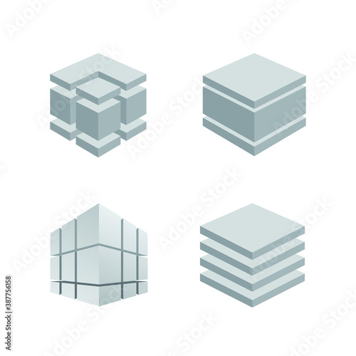 Wallpaper Mural Construction Logo set collection - 3D abstract engineering industry business project work house building development industrial builder architecture real estate technology home team land success  Torontodigital.ca