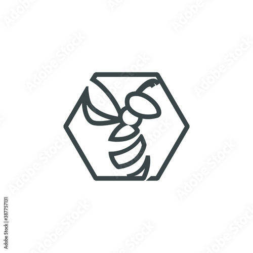 Bee logo honey - nature animal apiary wing sweet pollen beekeeping fly nature hive beehive organic bio sting healthy bumblebee apiculture nectar eco farm