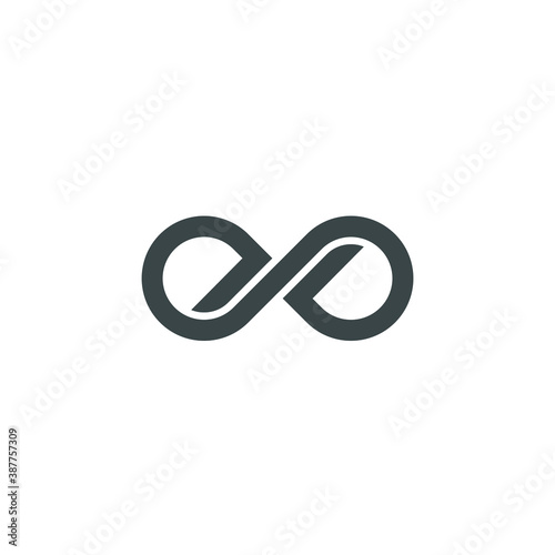 Infinity logo design illustration - infinite vector endless eternity loop motion space element geometric repetitive round eternal 