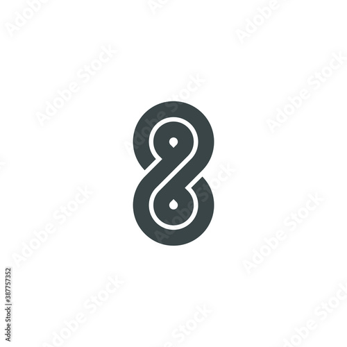 Number eight logo design symbol 8 - number symbol illustration - type alphabet typography math mathematics