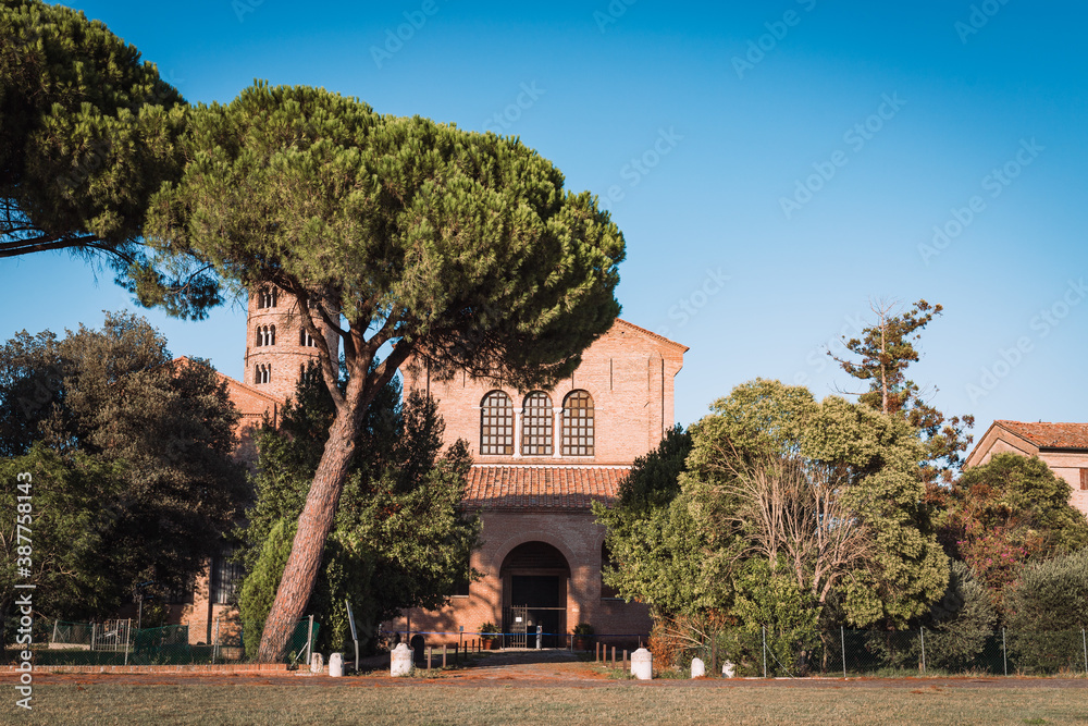 Fototapeta premium Ravenna / Italy - August 2020: External view of the basilica of Sant'Apollinare Nuovo