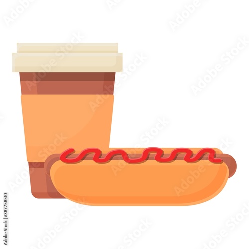 Hotdog lunch icon. Cartoon of hotdog lunch vector icon for web design isolated on white background