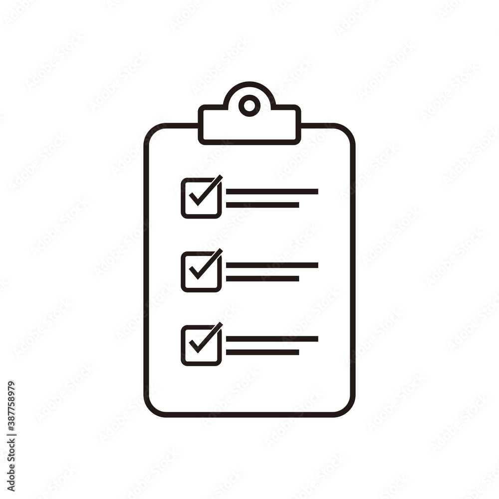 Clipboard with checklist icon, symbol for web site and app design. Clipboard with checklist icon, symbol for web site and app design.