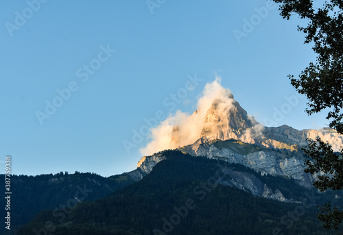 Idyllic scenery through the French Alps, on the way to Mont Blanc Mountain