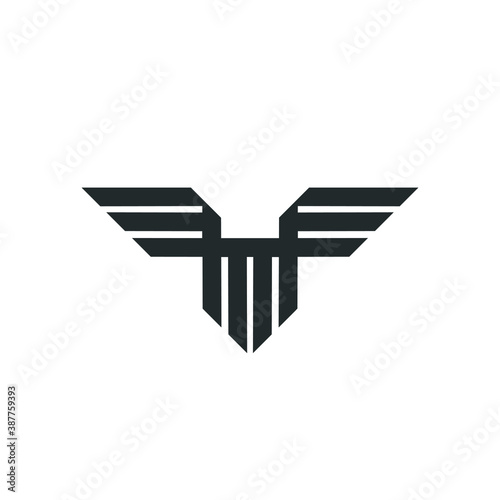 Military Eagle Logo abstract vector - army emblem bird star freedom hawk falcon force wing united power predator