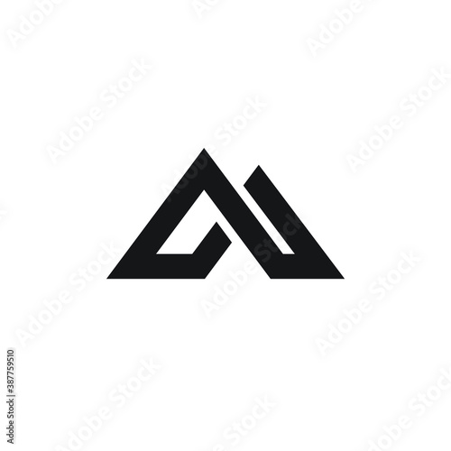 Mountain logo - travel nature landscape peak rock tourism outdoor hiking view climbing high hill adventure illustration vector top scene sport expedition 