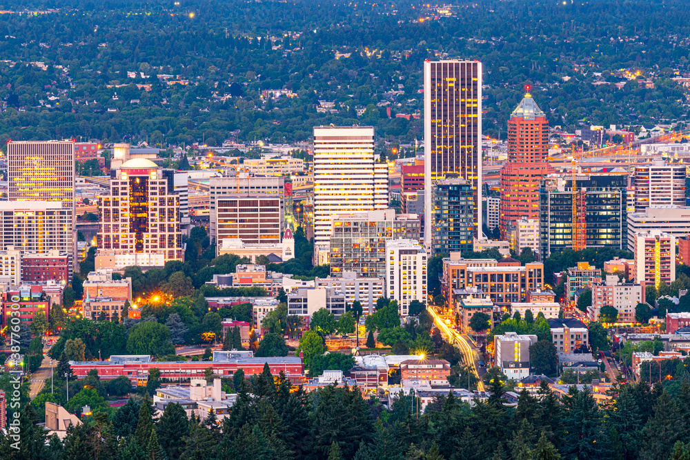 Naklejka premium Portland, Oregon, USA Downtown
