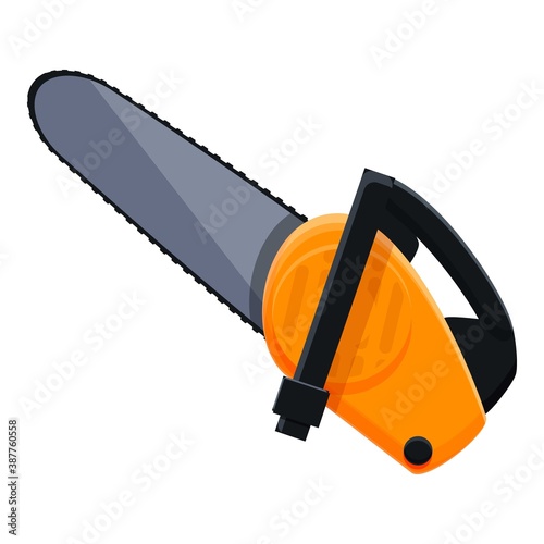 Farm chainsaw icon. Cartoon of farm chainsaw vector icon for web design isolated on white background