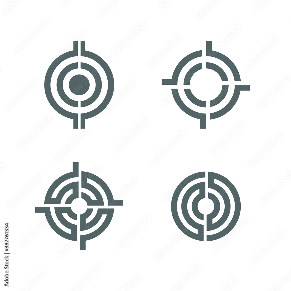 Target logo set collection - success center dart accuracy winner dartboard aim hit focus game aiming targeting bullseye win range shot weapon shoot Target logo set collection - success center dart accuracy winner dartboard aim hit focus game aiming targeting bullseye win range shot weapon shoot