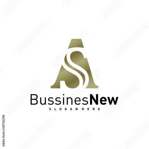 SA logo design vector. Letter SA logo design template. Creative icon photo