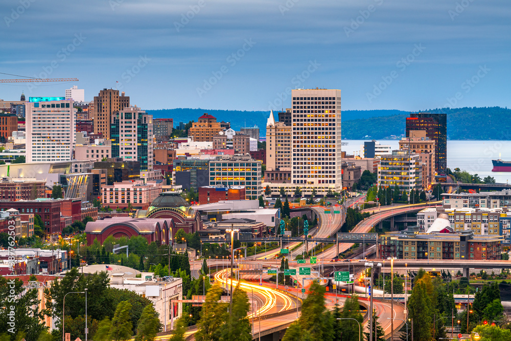 Fototapeta premium Tacoma, Washington, USA Skyline