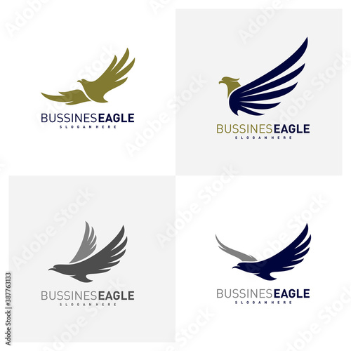 Set of Eagle Logo Vector, Creative Eagle logo design template, Icon symbol