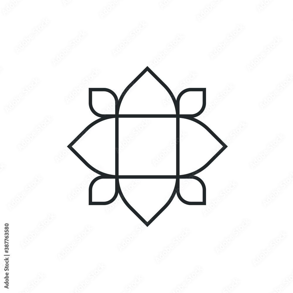Fototapeta premium Water lily Lotus logo flower logo - beauty spa flower symbol wellness health meditation beauty luxury natural fitness yoga lifestyle treatment petals salon organic calming cosmetics