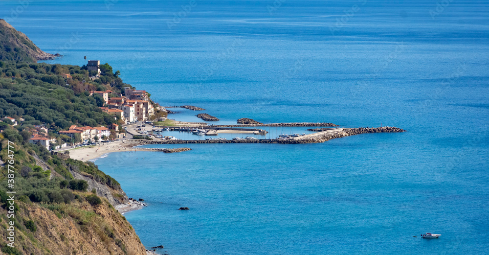 Pisciotta marina village, from Cilento Coast, Italy