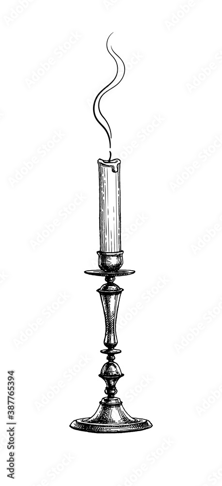 Ink sketch of candle. Ink sketch of candle.