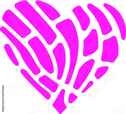 Vector illustration of the heart shape concha pan