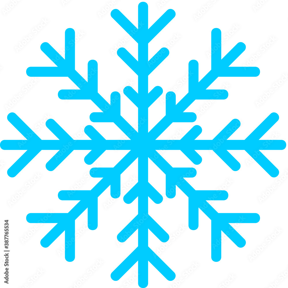 Vector illustration of the blue snowflake