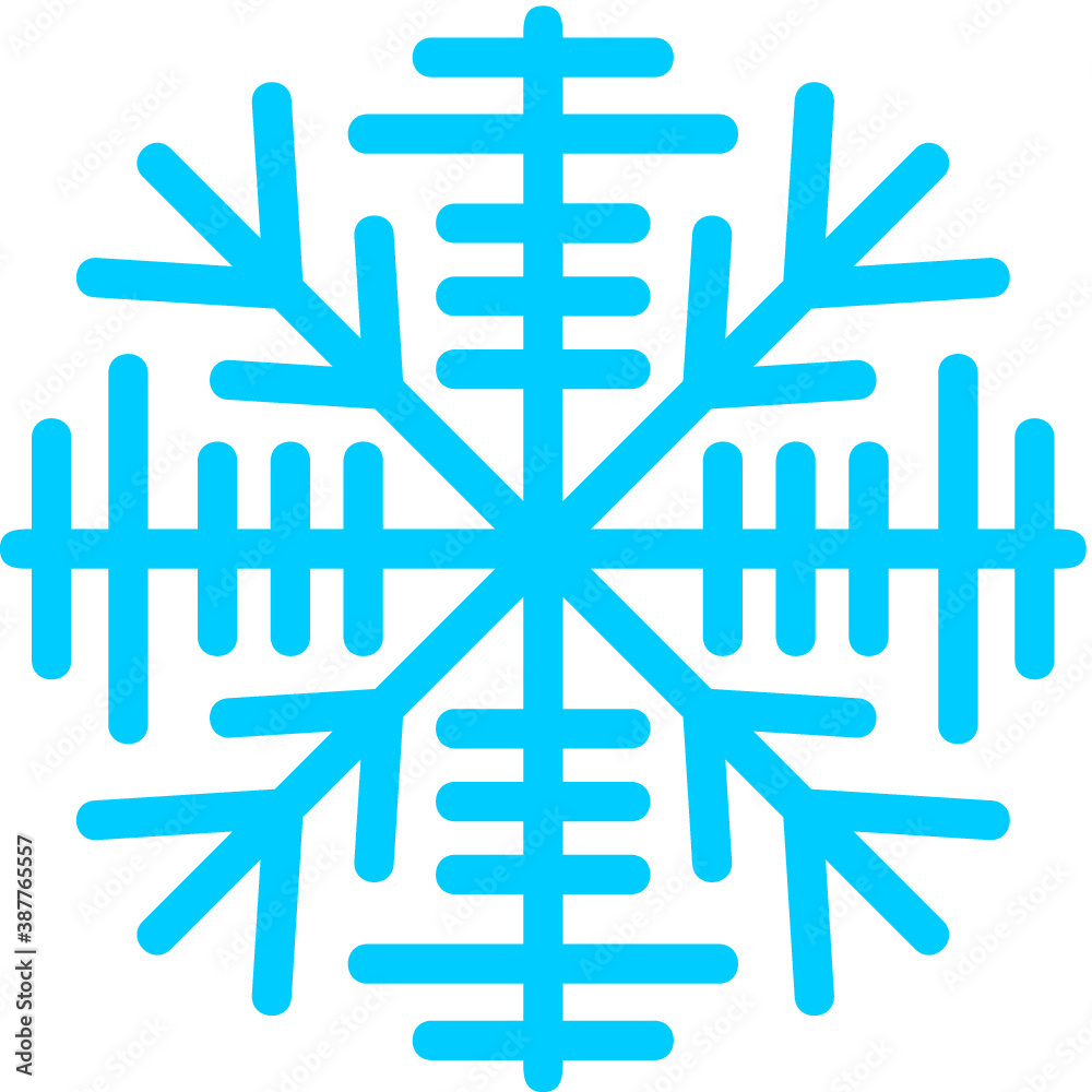 Obraz premium Vector illustration of the blue snowflake