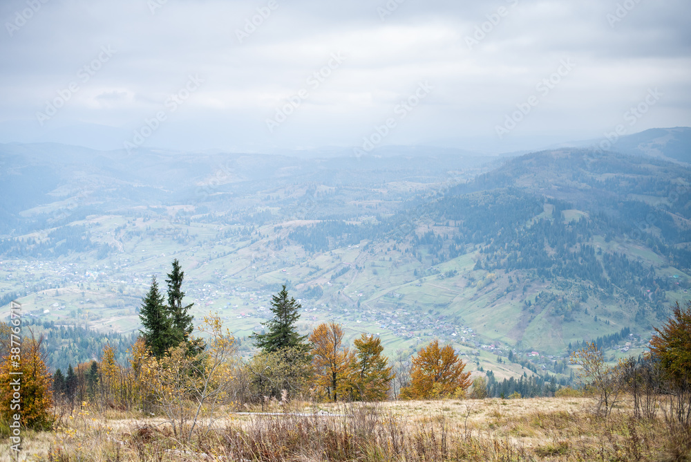 Beautiful mountain landscape in the national nature park in autumn