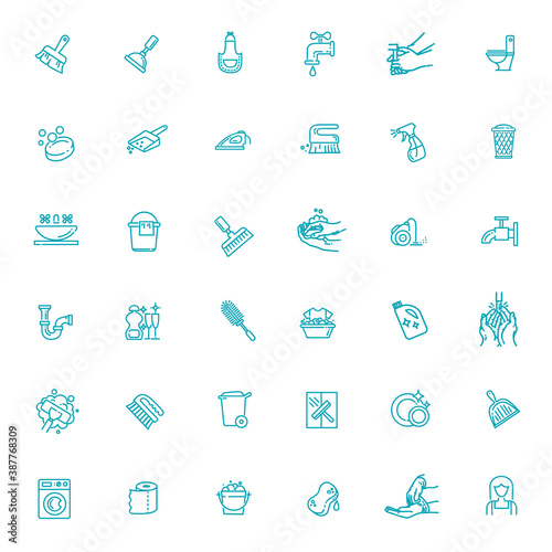 Washing machine, Housekeeping service. Vector icons