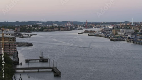 City of Gothenburg skyline view. Timelapse. 4K, 25p photo