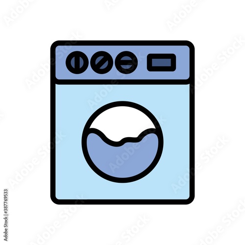 Washing Machine Icon Color Design Vector Template Illustration