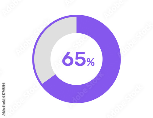 65% circle percentage diagrams, 65 Percentage ready to use for web design, infographic or business 