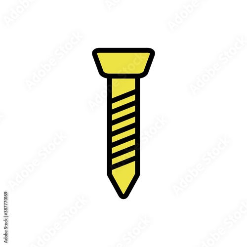 Screw Bolt Icon Color Design Vector Template Illustration
