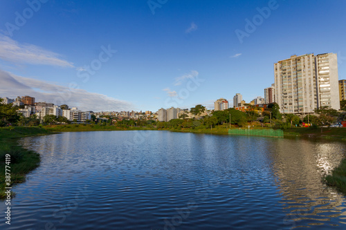 Partial view of Santa Lúcia Dam, in Belo Horizonte, Minas Gerais state, Brazil