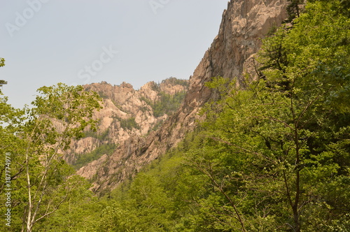 Hiking and climbing in the stunning Seoraksan Mountain Range in South Korea, Asia photo