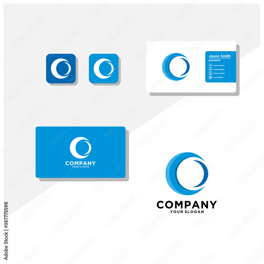 letter C logo and business card vector letter C logo and business card vector