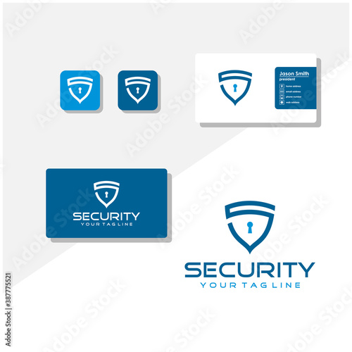 Free Download security shield logo and business card vector - GFXLoad