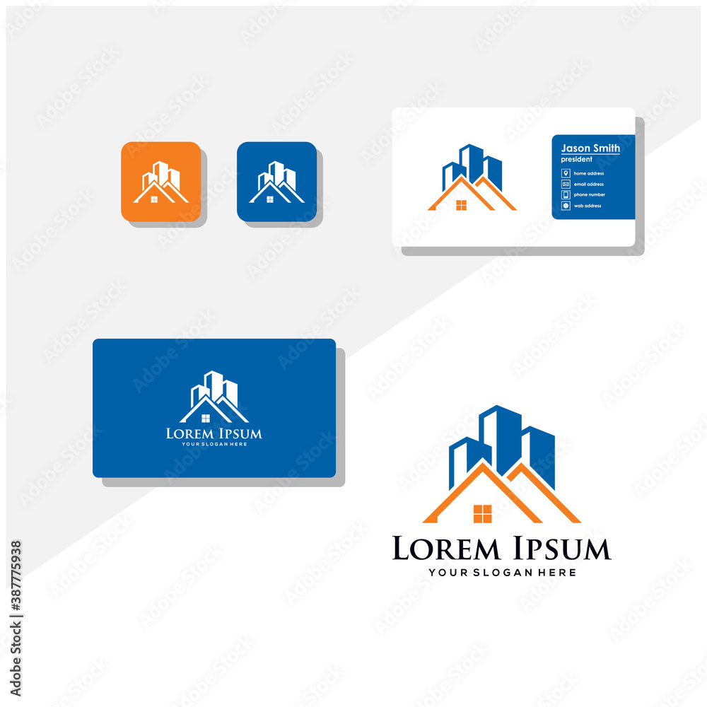 building logo and business card vector building logo and business card vector