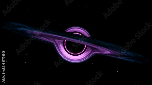 3d illustration of a black hole in space