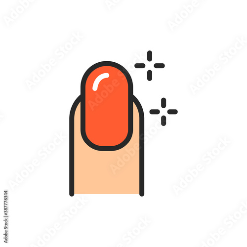 Manicure color line icon. Isolated vector element.