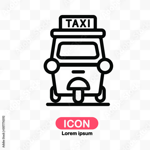 tuk tuk icon ,taxi vector isolated on transparent background.