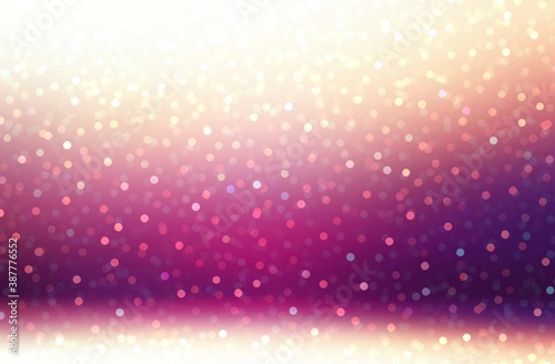 Wallpaper Mural Sparkling bokeh fly into room 3d background. Pink purple shades and bright light on wall and floor. Festive decor.  Torontodigital.ca