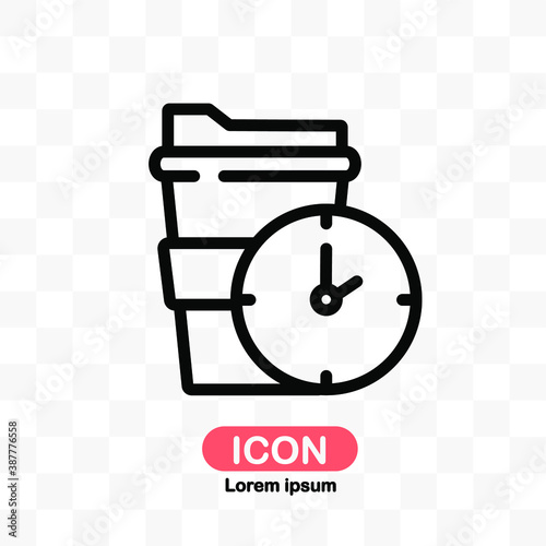 Coffee Break icon vector isolated on transparent background.