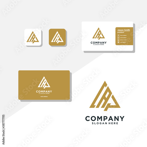 letter A logo design and business card vector