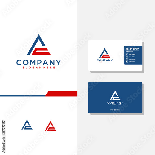 letter ac logo design and business card vector template