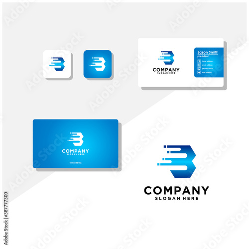 letter B logo design and business card vector Free Download letter B logo design and business card vector - GFXLoad
